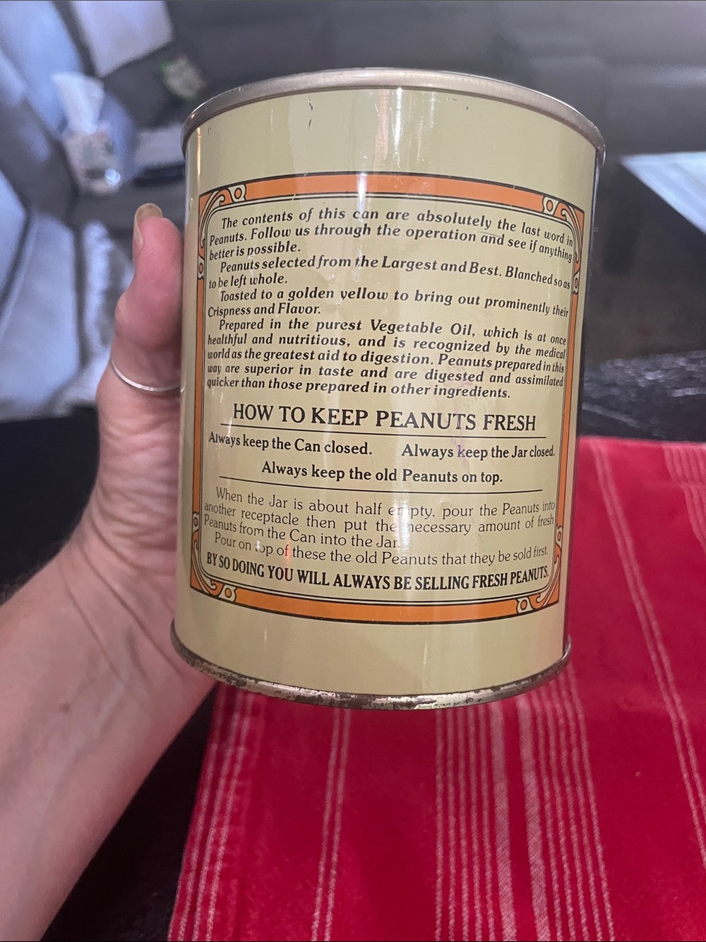 The Planters Vintage Salted Peanuts Metal Tin - Yellow & Orange Label - Picture 5 of 7